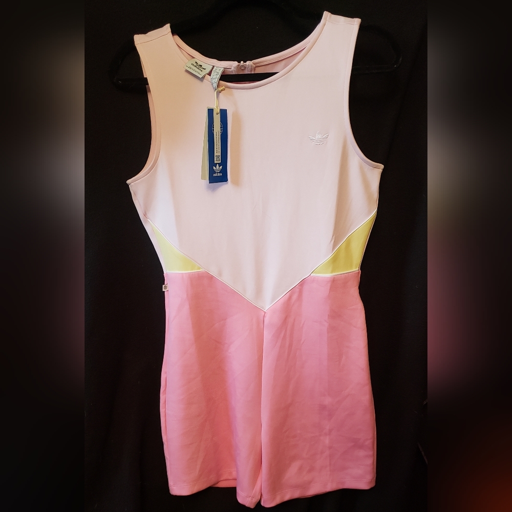 Adidas Vibrant Pink and Yellow Jumpsuit